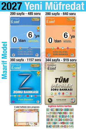6. Sınıf 2027 Tüm Dersler Konu Anlatımlı Zoru Soru Bankası Seti Maarif Model