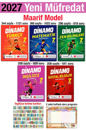 7. Sınıf 2027 Tüm Dersler Dinamo Seti Türkçe Matematik Fen İngilizce Sosyal Soru Bankası Maarif Mode