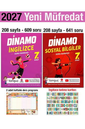 7. Sınıf 2027 Dinamo İngilizce Sosyal Bilgiler Soru Bankası Seti Maarif Model Bağlam Temelli