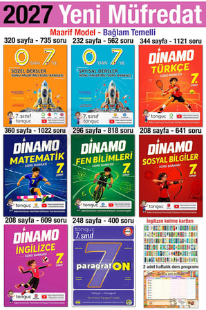 7. Sınıf 2027 Tüm Dersler Dinamo Seti 0'dan 7'ye Konu Anlatımlı Paragraf Soru Bankası Maarif Bağlam