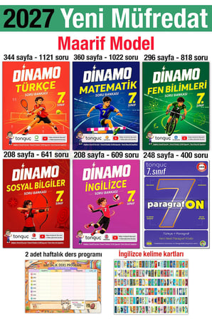 7. Sınıf 2027 Dinamo Set Türkçe Matematik Fen İngilizce Sosyal Paragrafon Soru Bankası Maarif Model