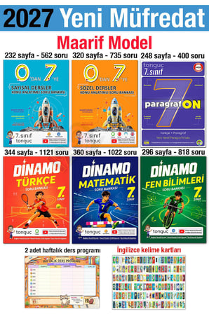 7. Sınıf 2027 0'dan 7'ye Konu Türkçe Matematik Fen Bilimleri Dinamo Paragrafon Soru Bankası Maarif Y