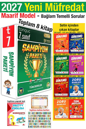 7. Sınıf 2027 Şampiyon Paketi Maarif Model Yeni Müfredat Bağlam Temelli Tüm Dersler