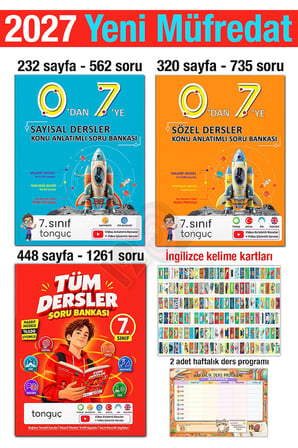 7. Sınıf 2027 0'dan 7'ye Konu Anlatımlı Tüm Dersler Soru Bankası Seti Maarif Model Bağlam Temelli