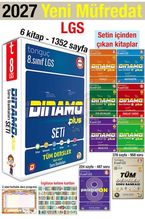 8. Sınıf 2027 Dinamo Tüm Dersler Seti Kitabı Paragraf Soru Bankası Seti 8 Kitap