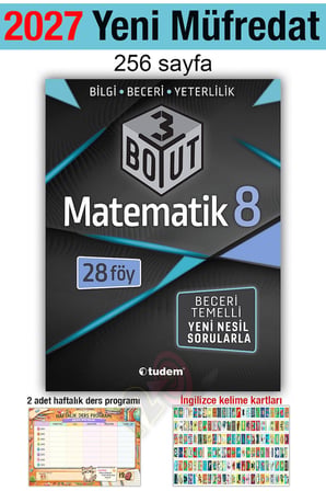 8. Sınıf 2027 Matematik 3 Boyut Bilgi Beceri Yeterlilik Yeni Nesil Soru Bankası