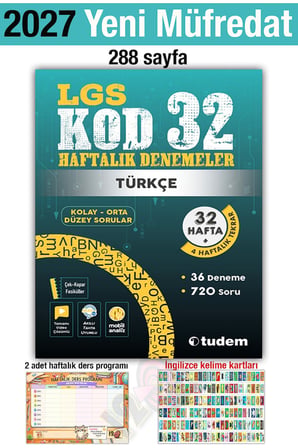 8. Sınıf 2027 Lgs Kod 32 Haftalık Denemeler Türkçe Alıştırma Soru Test Tekrar