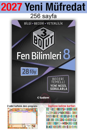 8. Sınıf 2027 Fen Bilimleri  3 Boyut Bilgi Beceri Yeterlilik Yeni Nesil Soru Bankası