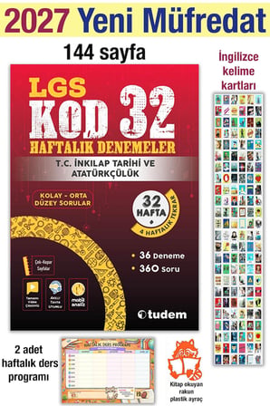 8. Sınıf 2027 Lgs Kod 32 Haftalık Denemeler İnkılap Tarihi Ve Atatürkçülük Soru Bankası