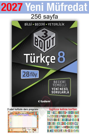 8. Sınıf 2027 Türkçe  3 Boyut Bilgi Beceri Yeterlilik Yeni Nesil Sorular