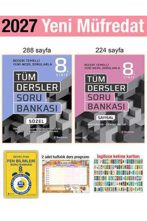 8. Sınıf 2027 Tüm Dersler Beceri Temelli Soru Bankası Sayısal Sözel Yeni Müfredat