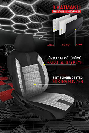 Daihatsu Applause I (a101a111) 1.6 16v (a101) (105 Hp)  UYUMLU TAM SET OTO KOLTUK KILIFI GRİ