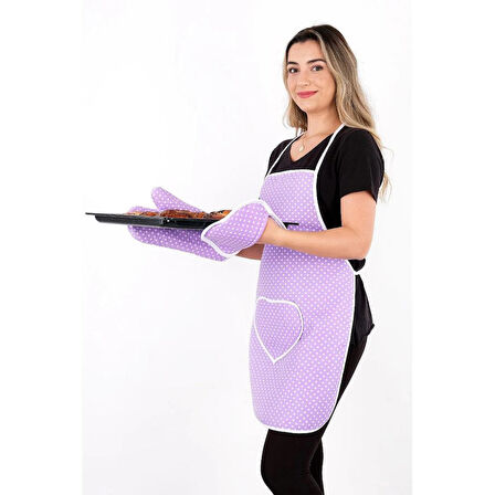 Home Essentials Mutfak Önlüğü 3 lü Set, Su Geçirmez Mutfak Önlüğü, Isıya Dayanıklı Fırın Eldiveni ve Tutacak Set