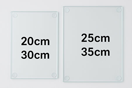2'li Temperli Cam Kesme Tahtası 20x30 & 25x35 cm | Hijyenik Mutfak Doğrama Camı