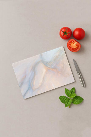 2'li Temperli Cam Kesme Tahtası 20x30 & 25x35 cm | Desenli Antibakteriyel Mutfak Doğrama Camı