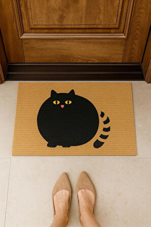 Kedili Paspas Doormat Kapı Önü Paspası Kapı Önü Kaymaz Paspas Toz & Nem Alıcı Kapı Paspas 40X60 cm   