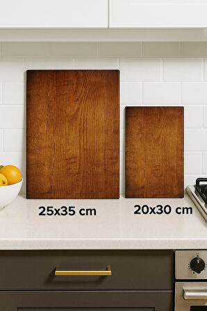 2 ‘Li Cam Kesme Tahtası 20x30 & 25x35 cm Cam Doğrama Tahtası Sofra & Mutfak Sunum Tahtası Kesme Tahtası         