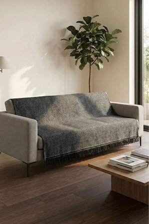 Pamuklu Koltuk Örtüsü Çok Amaçlı Çekyat Örtüsü Kaydırmaz Terletmez Koltuk Şalı 170x220 cm