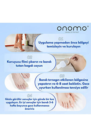 Onomo Health Tırnak Mantari Bandı, Hidrojel Tırnak Bakımı 12 Adet