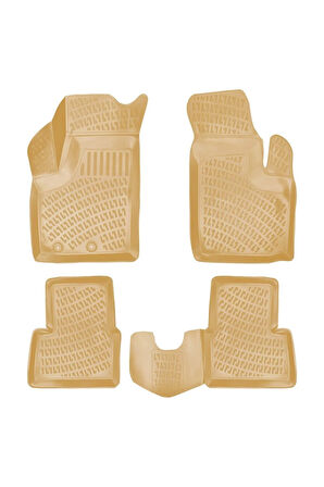 Fiat Doblo 2003 Araca Özel Tasarım 3D Havuzlu Bej Paspas