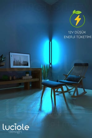 Onerous 100 cm RGB LED Duvar Apliği, Bluetooth Kontrollü, Parlaklık Ayarlı