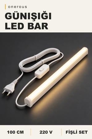 Onerous 100 cm 220V Günışığı LED Bar, Anahtarlı, Fişli