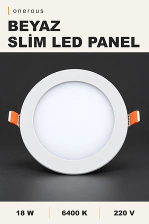 Onerous 18W 6400K Slim LED Panel Yuvarlak Sıva Altı Spot
