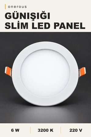 Onerous 6W 3200K Slim LED Panel Yuvarlak Sıva Altı Spot