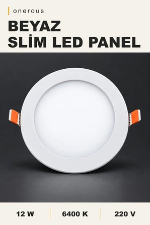 Onerous 12W 6400K Slim LED Panel Yuvarlak Sıva Altı Spot