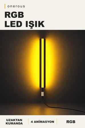 Onerous 100 cm RGB LED Duvar Apliği, Uzaktan Kumandalı, Parlaklık Ayarlı
