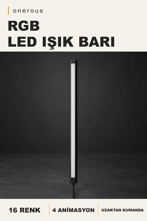 Onerous 100 cm RGB LED Duvar Apliği, Uzaktan Kumandalı, Parlaklık Ayarlı