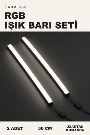 Onerous 2 Adet 50 cm RGB LED Duvar Apliği, Uzaktan Kumandalı, Parlaklık Ayarlı