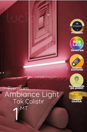 Onerous 1 m LED LED Işık, Uzaktan Kumandalı, Yapışkanlı