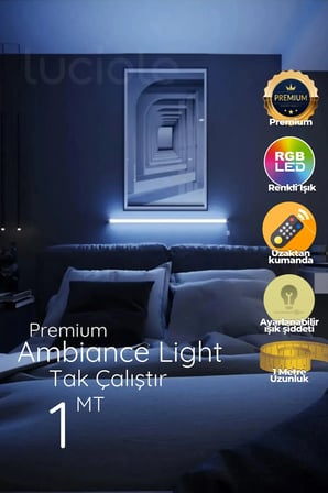 Onerous 1 m LED LED Işık, Uzaktan Kumandalı, Yapışkanlı