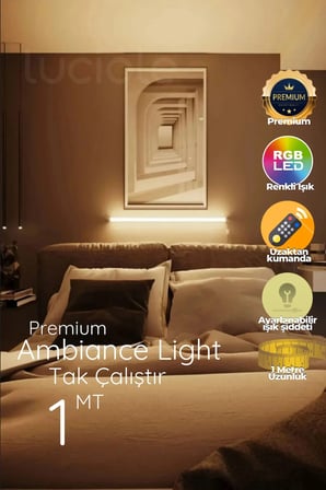 Onerous 1 m LED LED Işık, Uzaktan Kumandalı, Yapışkanlı