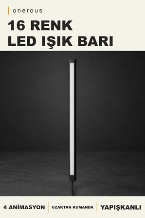 Onerous 16 Renk LED Işık, Uzaktan Kumandalı, Yapışkanlı, 4 Animasyon