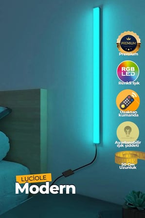 Onerous 50 cm RGB LED LED Işık, Uzaktan Kumandalı