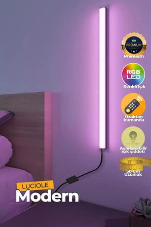Onerous 50 cm RGB LED LED Işık, Uzaktan Kumandalı