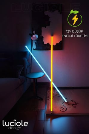 Onerous 1 m RGB Tüp LED Lambader, Uzaktan Kumandalı, Parlaklık Ayarlı