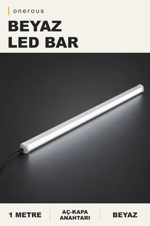 Onerous 1 m Beyaz LED Bar, Anahtarlı, Yapışkanlı