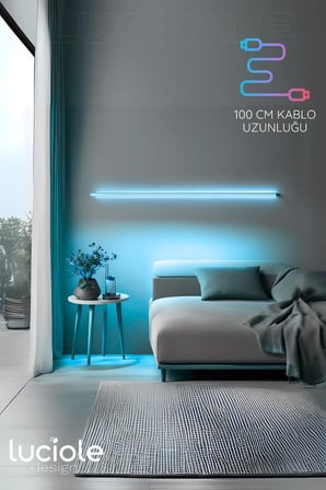 Onerous 100 cm RGB LED Duvar Apliği, Uzaktan Kumandalı, Parlaklık Ayarlı