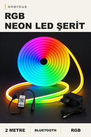Onerous 2 m RGB Neon LED Şerit, Bluetooth