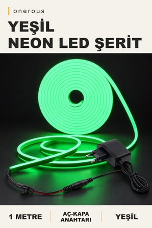 Onerous 1 m Yeşil Neon LED Şerit, Anahtarlı