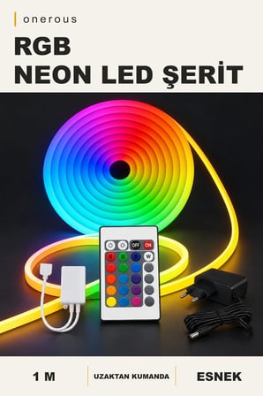 Onerous 1 m RGB Neon LED Şerit, Uzaktan Kumandalı