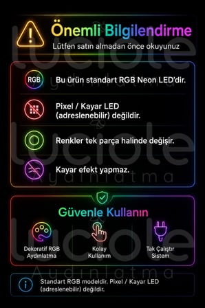 Onerous 1 m RGB Neon LED Şerit, Uzaktan Kumandalı