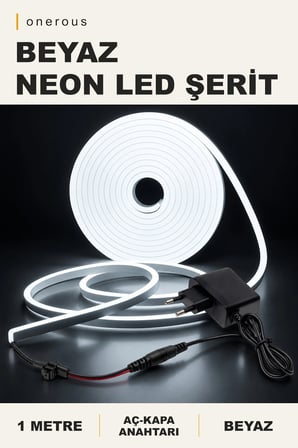 Onerous 1 m Beyaz Neon LED Şerit, Anahtarlı