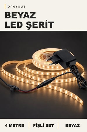 Onerous 4 m Beyaz LED Şerit, Fişli