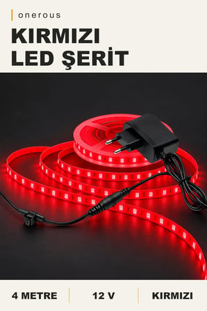 Onerous 4 m 12V Kırmızı LED Şerit