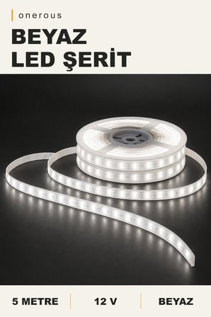 Onerous 5 m 12V Beyaz LED Şerit