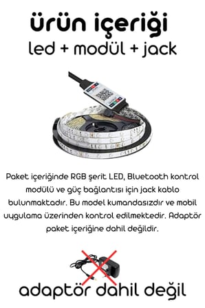 Onerous 2 m RGB LED Şerit, Bluetooth